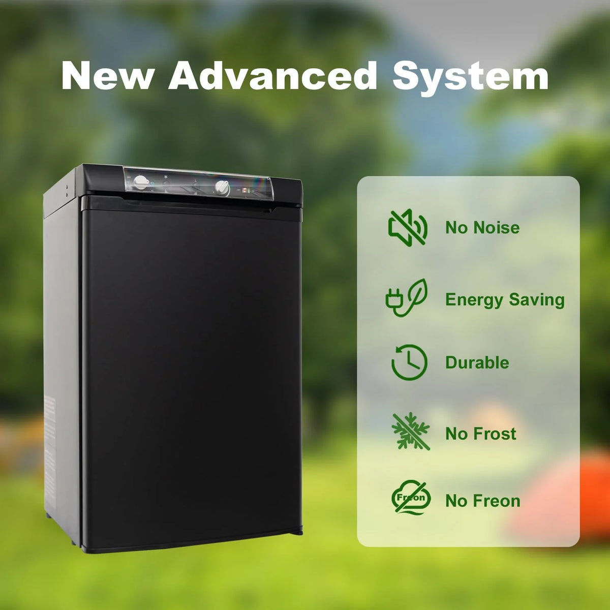SMAD 3.5 Cu ft 3 Way Fridge Refrigerator Freezer Combo 12V/110V/LPG Camping Offgrid RV Travel Truck Outdoor