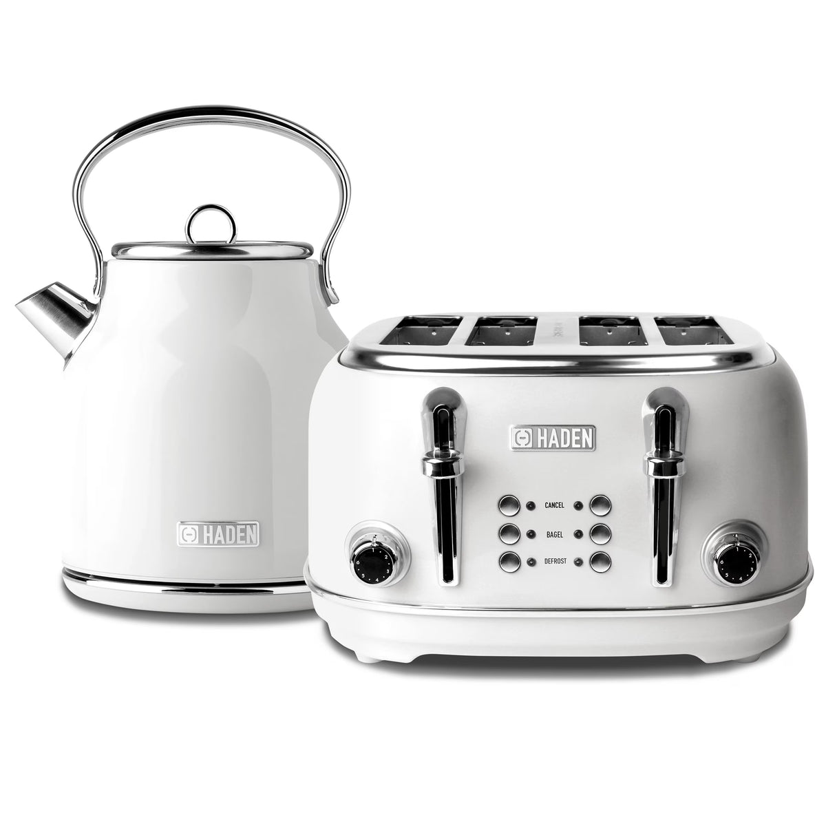 Haden Heritage 1500 1.7 Electric Kettle, Matte Black Finish with Copper Accents