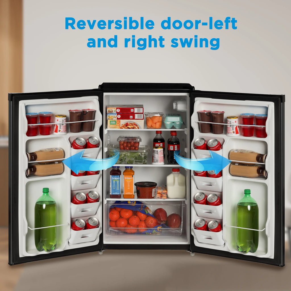 Mainstays 4. 4 Cu. ft. Single Door Mini Refrigerator, Stainless Steel Look
