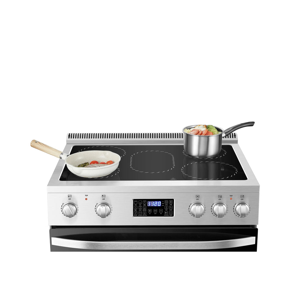 Lanbo 30 inch 5.9 CU.ft. Freestanding Electric Convection Range with Air Fry and Rotisserie, Electric cord or plug is not included