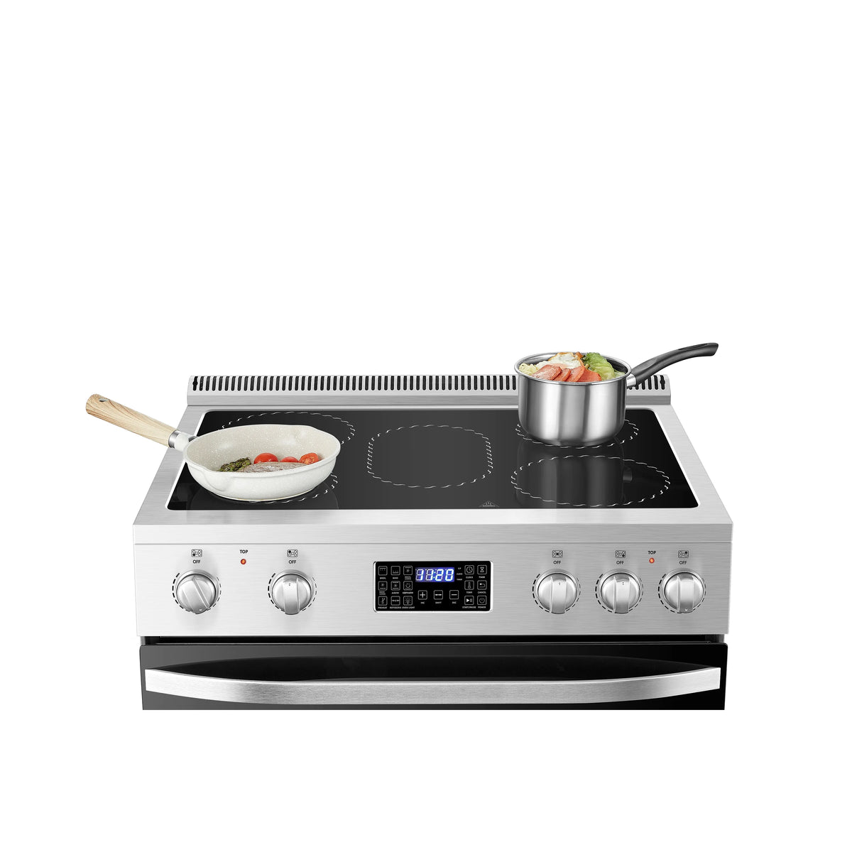 Lanbo 30 inch 5.9 CU.ft. Freestanding Electric Convection Range with Air Fry and Rotisserie, Electric cord or plug is not included