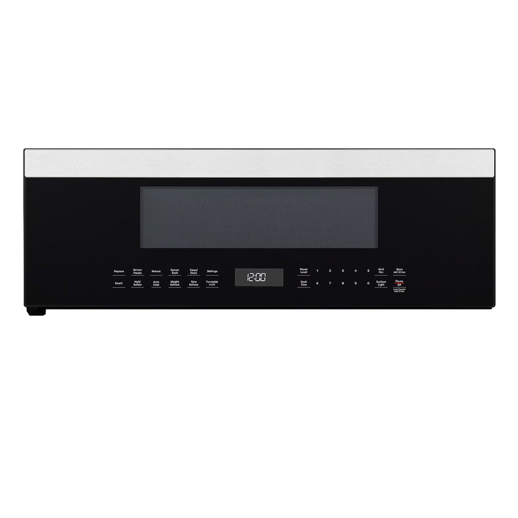 GE Profile 1.2 cu. ft. Low Profile Over-the-Range Microwave in Stainless Steel with Sensor Cooking, 1000W, 400 CFM Venting, LED Light