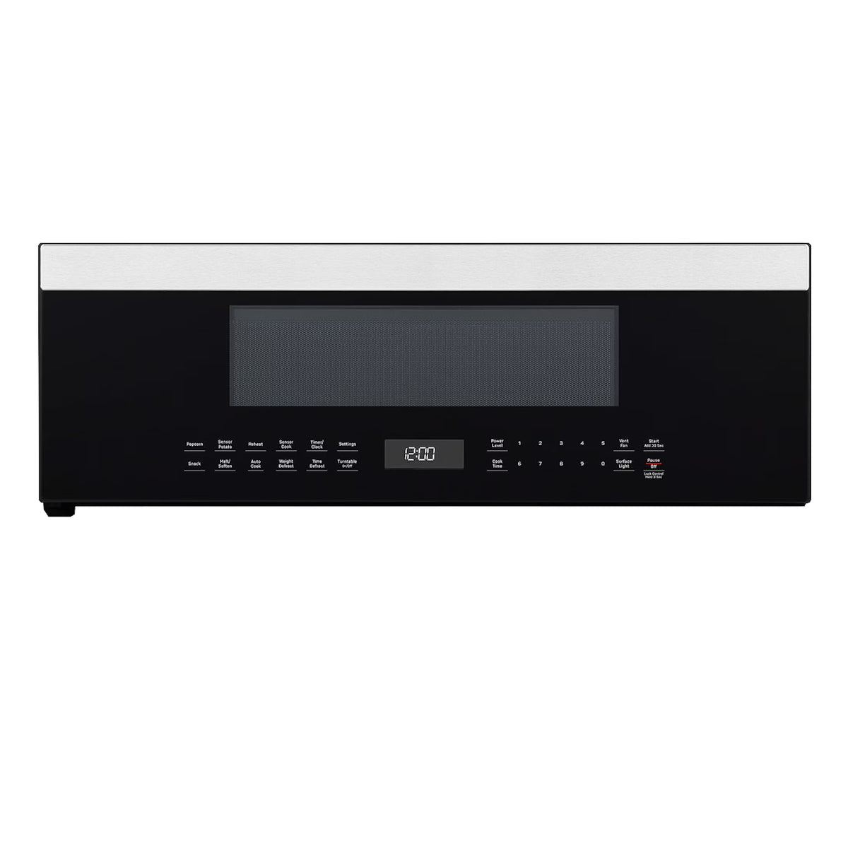 GE Profile 1.2 cu. ft. Low Profile Over-the-Range Microwave in Stainless Steel with Sensor Cooking, 1000W, 400 CFM Venting, LED Light