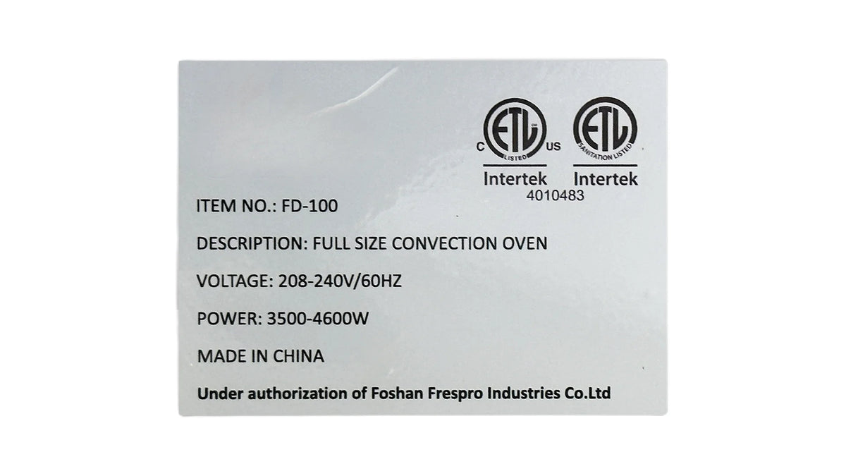 37in. Full Size Countertop Convection Oven, Commercial Oven, 208-240V NSF