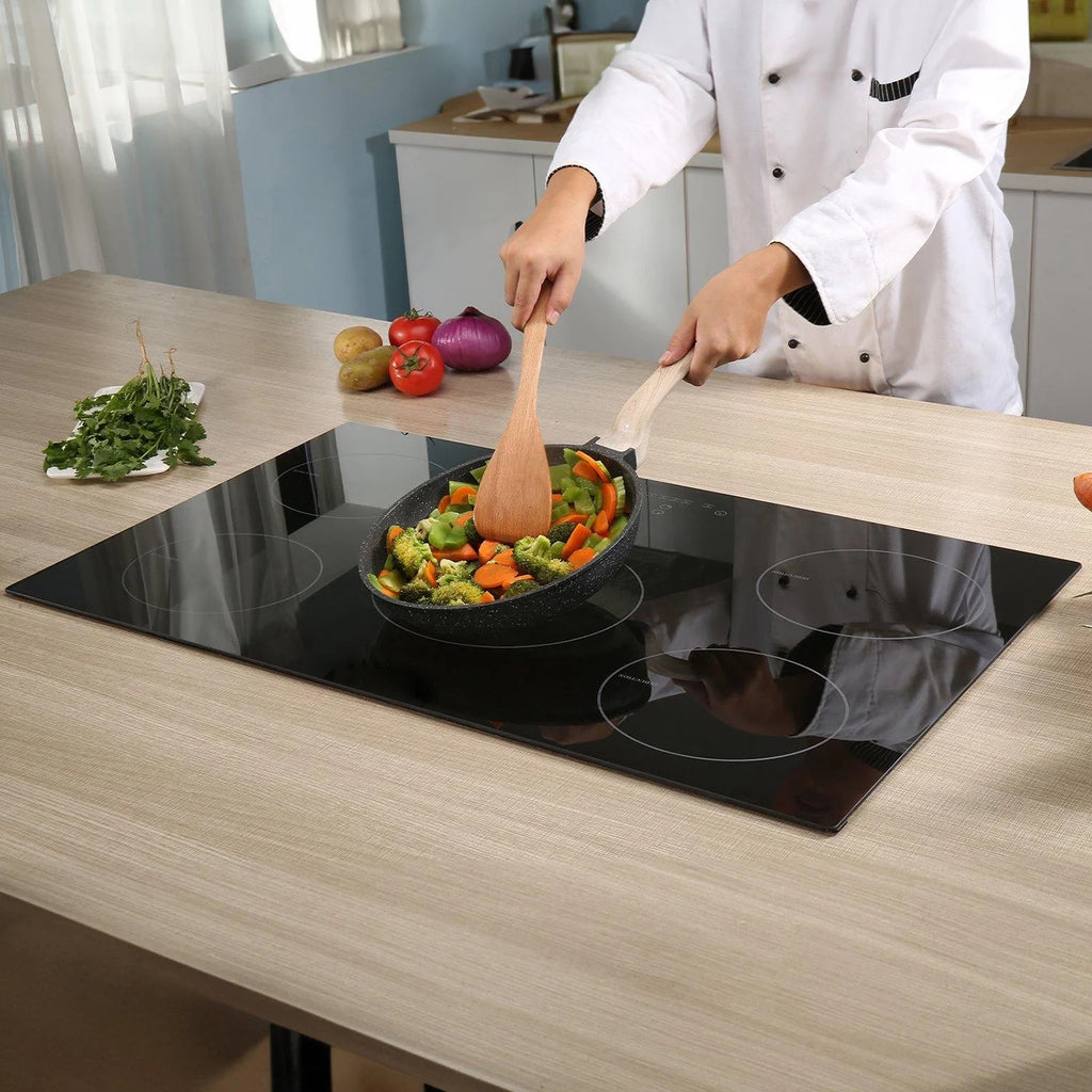 Choco Moon Induction Cooktop 5 Burners, 30'' Stove Top, Built-in Magnetic 9200W, 9 Heat Levels, LED Touch Screen, Child Lock, Over-Temp Protection, Easy Cooking