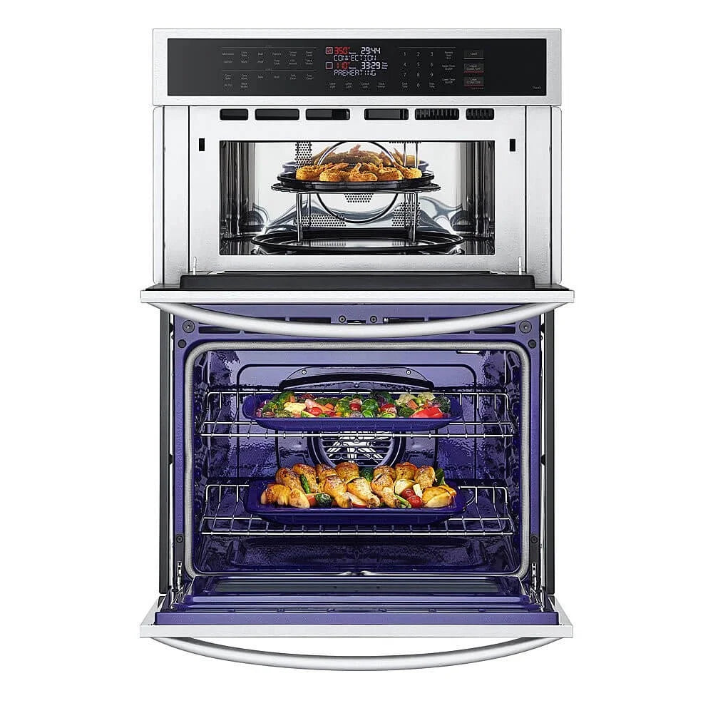 LG WCEP6423F 30 inch Stainless Steel Electric Convection Wall Oven and Microwave Combination