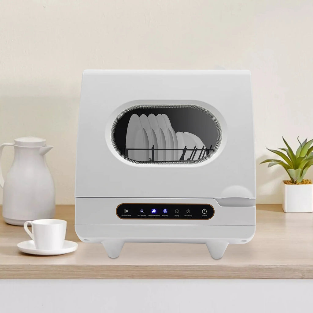 ToppiJoy Portable Countertop Dishwasher with 5 Washing Functions, Quick Wash, Sterilization & Energy-Saving Design �C Ideal for Small Kitchens, Apartments, and Family Homes