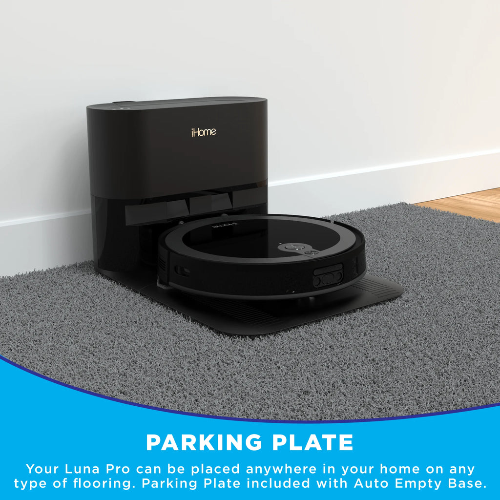 iHome AutoVac Luna Pro New 3-in-1 Robot Vacuum and Vibrating Mop with Auto Empty Base, Self-Emptying, Smart Mapping, Wi-Fi Connected, LIDAR Navigation, Mop Combo, Pet Hair, Hard Floor, Carpet