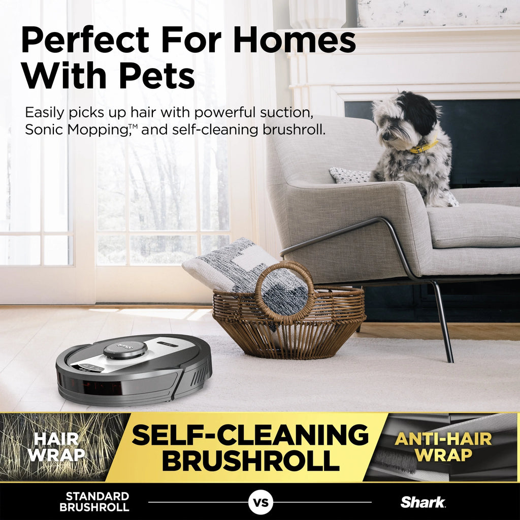 Shark? Matrix 2-in-1 Robot Vacuum & Mop with No Spots Missed on Carpets & Hard Floors, Home Mapping, RV2400WD