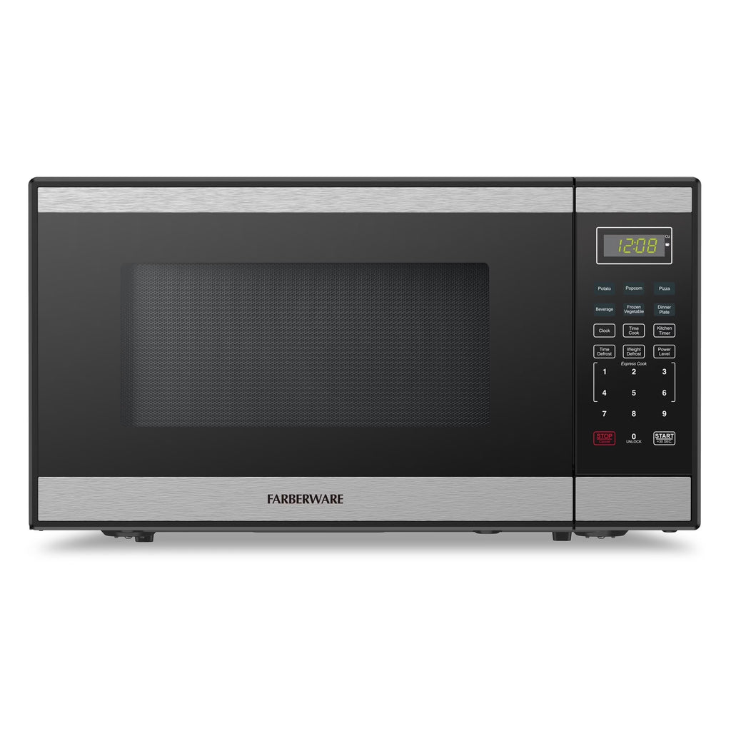 Farberware FMGZ09BKA 0.9 Cu. Ft. Microwave Oven, 900W, Digital Control, LED Display, 6 Cooking Presets, Black