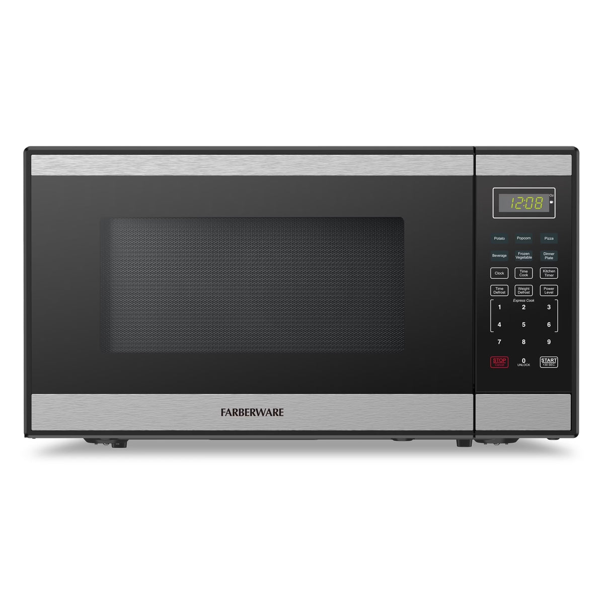 Farberware FMGZ09BKA 0.9 Cu. Ft. Microwave Oven, 900W, Digital Control, LED Display, 6 Cooking Presets, Black