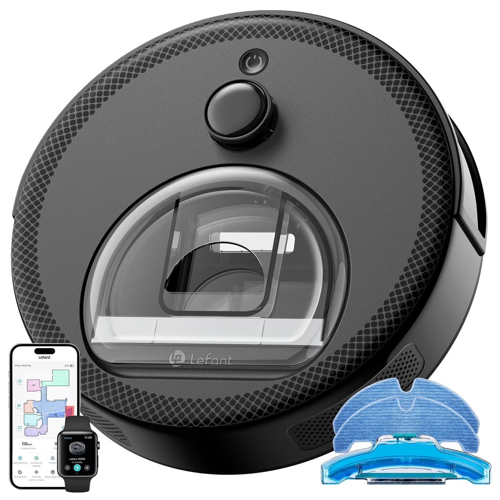 Lefant M330 LiDAR Navigation Robot Vacuum and Mop, 450ml Visible Dustbin, 190?�� PSD Obstacle Avoidance, Multi-Level Mapping, Robot Vacuum Cleaner for Hardwood Carpets Pet Hair