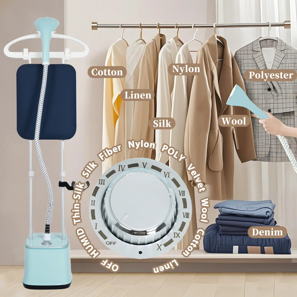 Advwin 2000W Garment Steamer for Clothes Standing, 10 Steam Levels, 2.7L Water Tank, Commercial and Household Use (Gold)