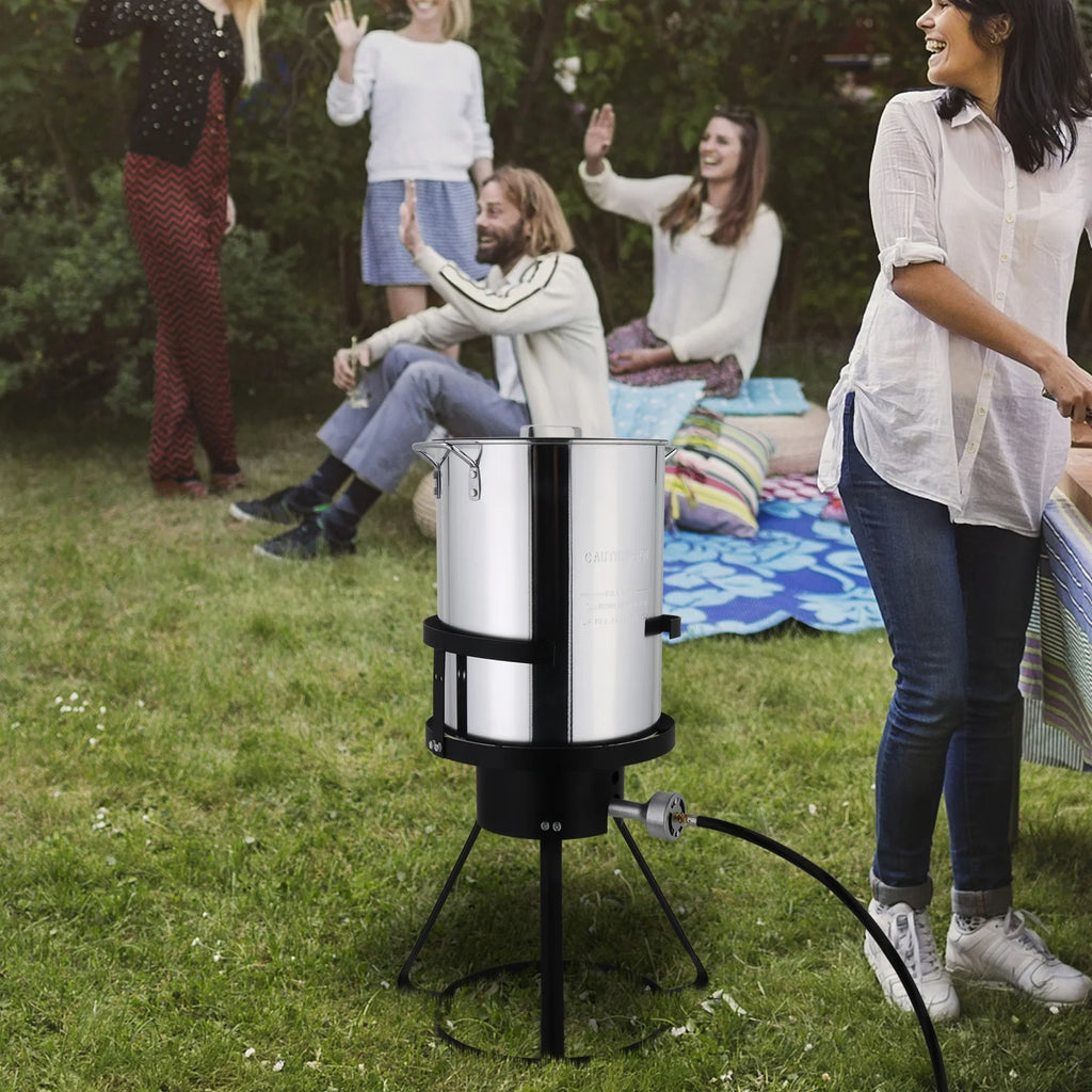 Ktaxon Propane Outdoor Fryer Aluminum Frying/Boiling Turkey Fryer Pot 30QT