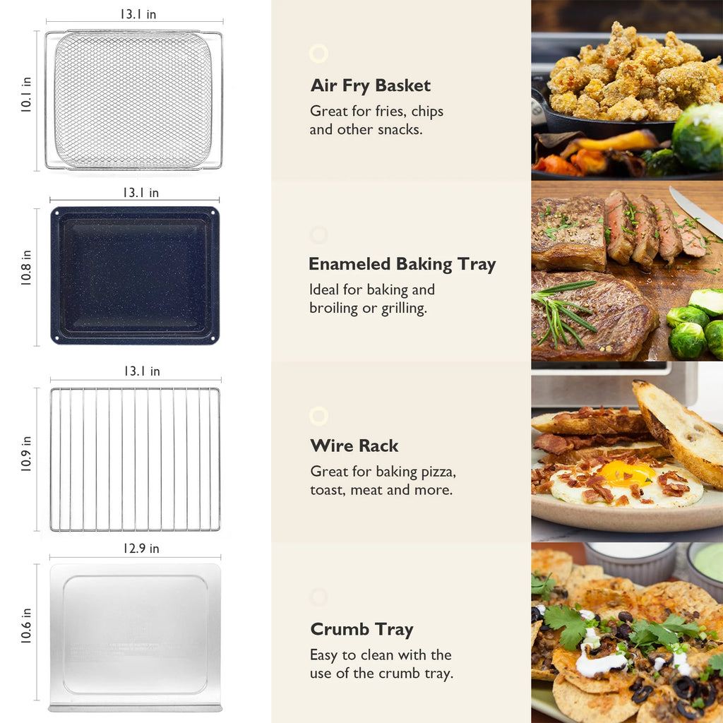 VAL CUCINA 10-IN-1 AIR FRYER TOASTER OVEN -  BRUSHED STAINLESS STEEL