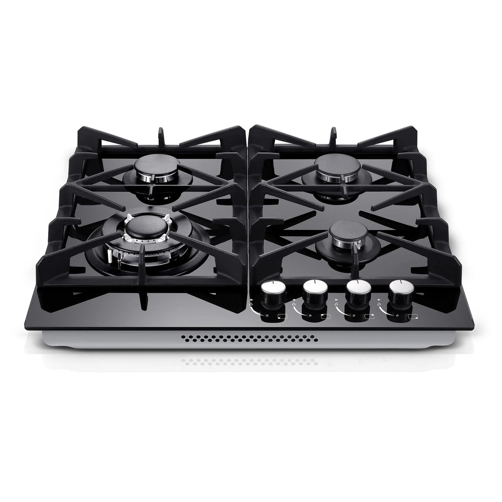 Eascookchef 4-Burners Gas Cooktop 24in Eascookchef Tempered Glass NG/LPG Convertible