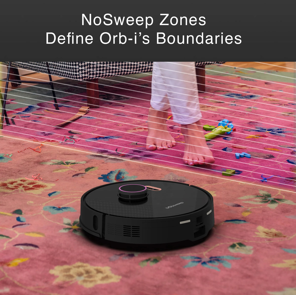 bObsweep Orb-i Robot Vacuum, 100-Day-Self Empeting bin, 5000pa Suction, Blackberry, New