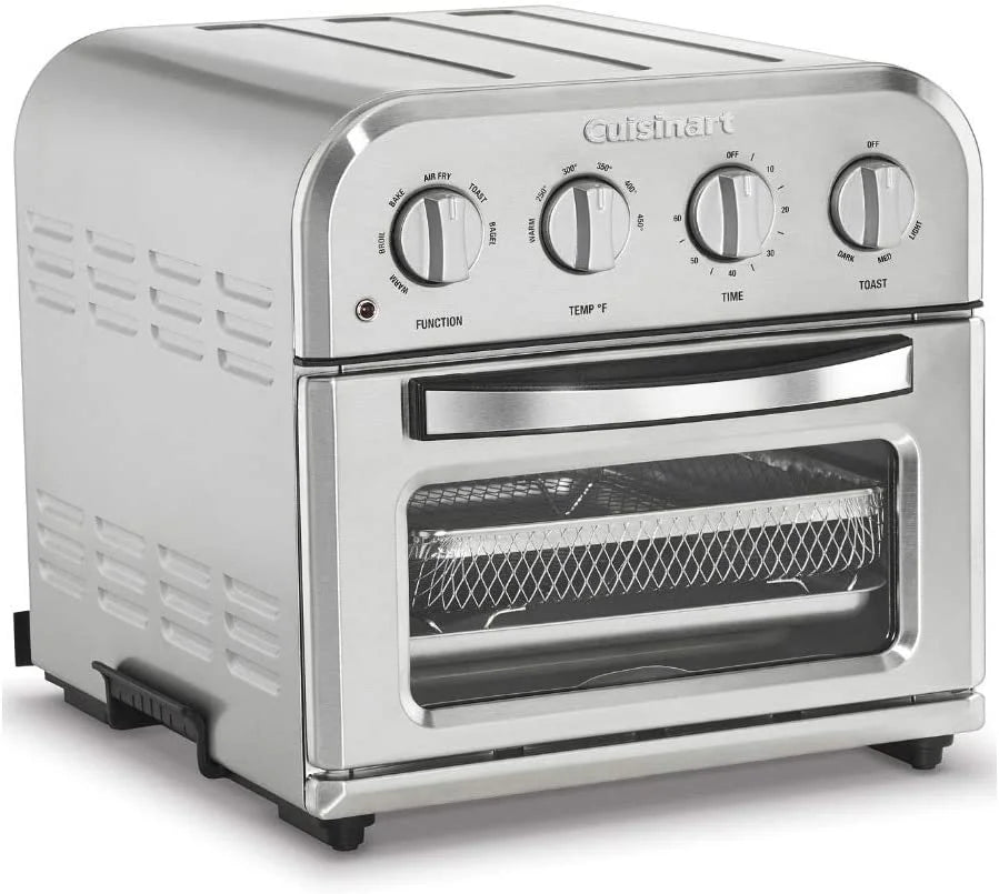 Restored Cuisinart TOA-28FR Compact Air Fryer Toaster Oven, Silver (Refurbished)