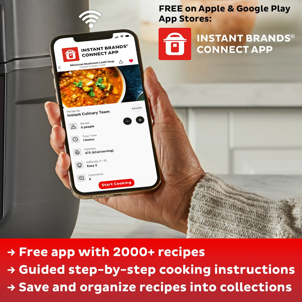 Instant 20-Cup Rice Cooker and Grain Multi-Cooker with 8 Cooking Presets and Carb Reducing Technology