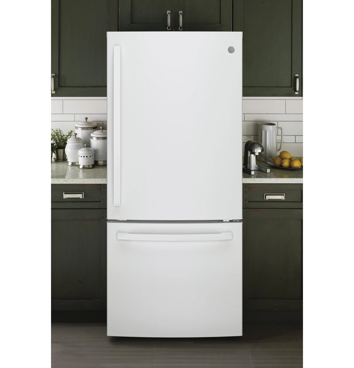 GE APPLIANCES GDE21EGKWW bottom freezer freestanding refrigerator