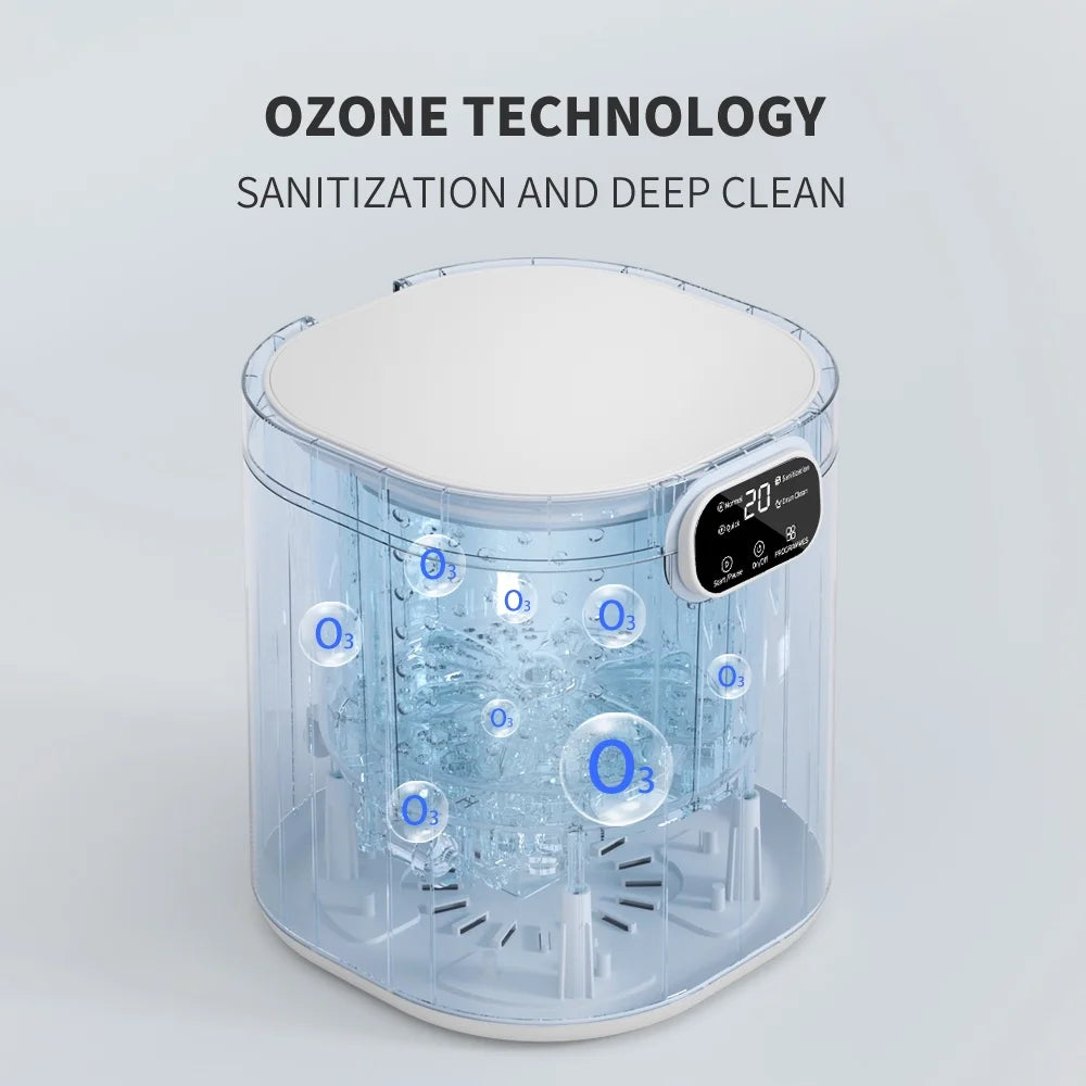 SIMATE Portable Washing Machine, Full Automatic Mini Washer with Spin Function, Compact Laundry Machine for Underwear, Socks, Baby Clothes, 30W, 7L