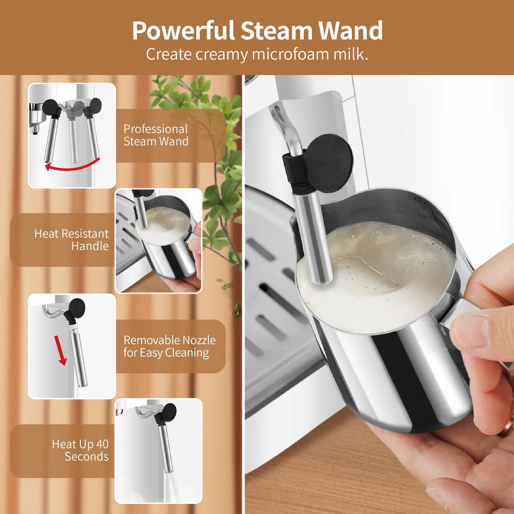 Gevi 20 Bar Espresso Machine, Coffee Maker with Milk Frother��White