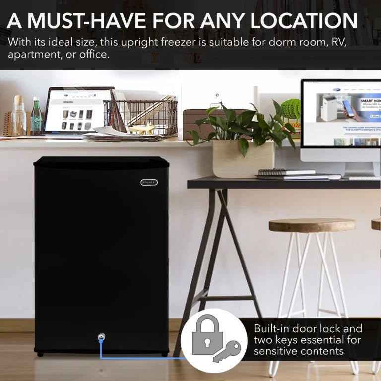 Whynter 3.0 cu ft Energy Star Upright Freezer in Black CUF-301BK