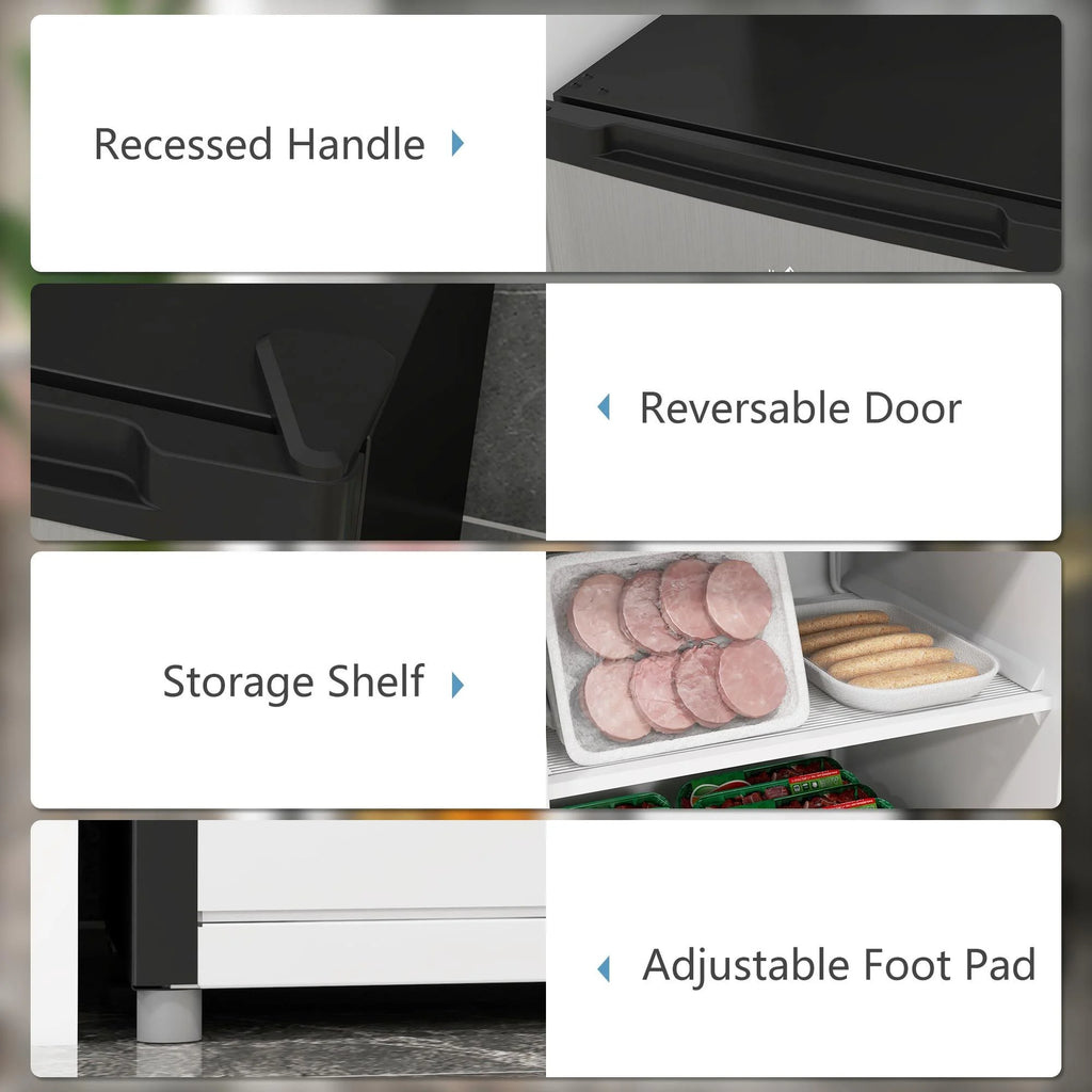 Resenkos Upright Freezer, 3 Cu Ft Small Freezer with Reversible Single Door, Smart Thermostat Control, Apartment, Silver