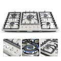 Kitchen Cooktop 34" Built-In Stove Top 5 Burners Gas Cooktop Kitchen NG Gas Cooking Easy Clean Stainless Steel 5 Burners Built-In Stove Cooktop Gas NG/LPG Hob Cooker Natural Gas Stove Kitchen