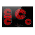 30-in 4 burners Smooth Surface (Radiant) Black Electric Cooktop with Bridge Element