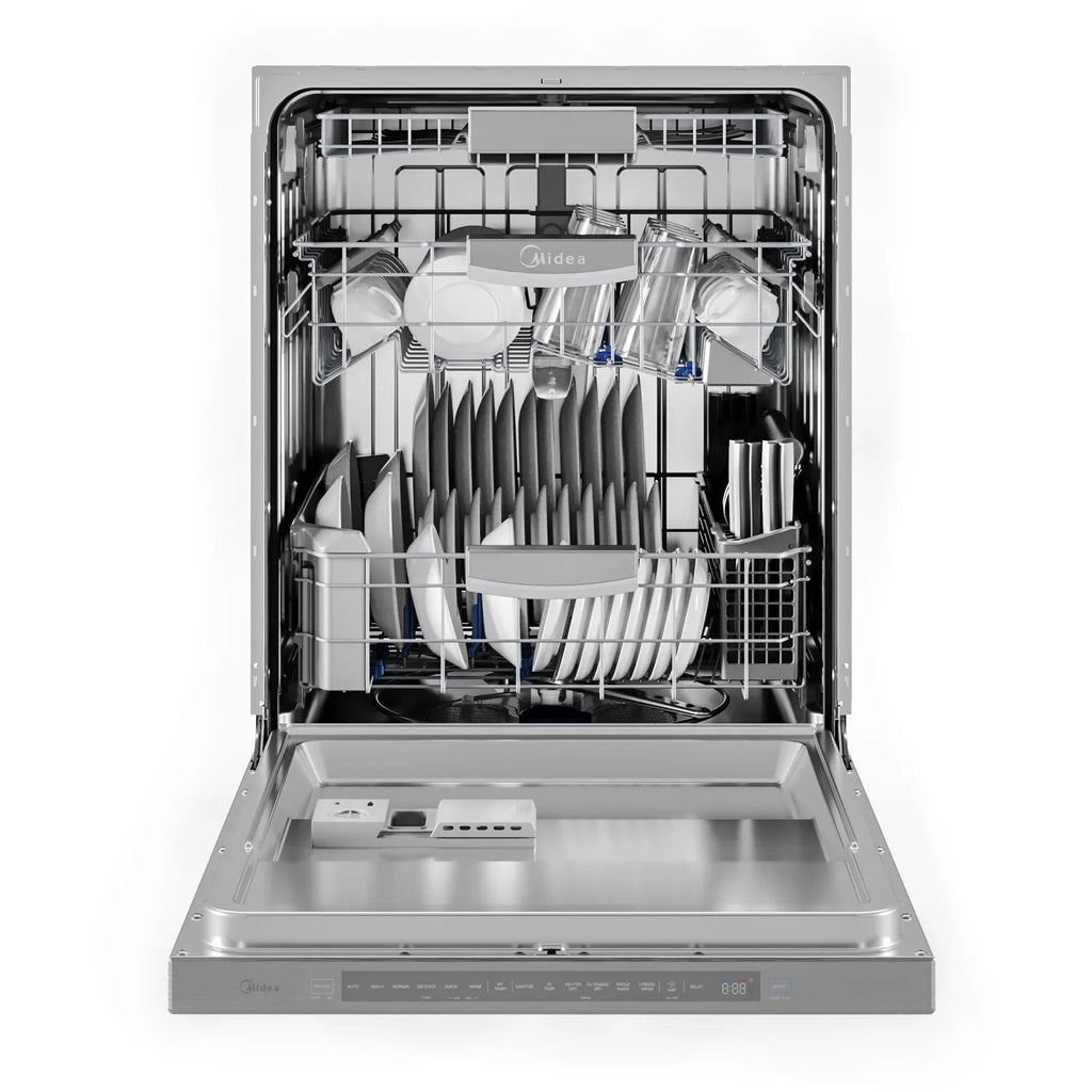 Midea Ultra-Quiet, Built-in dishwasher with Wi-Fi and Targeted Wash Zones, MDT24P5AST, Stainless Steel