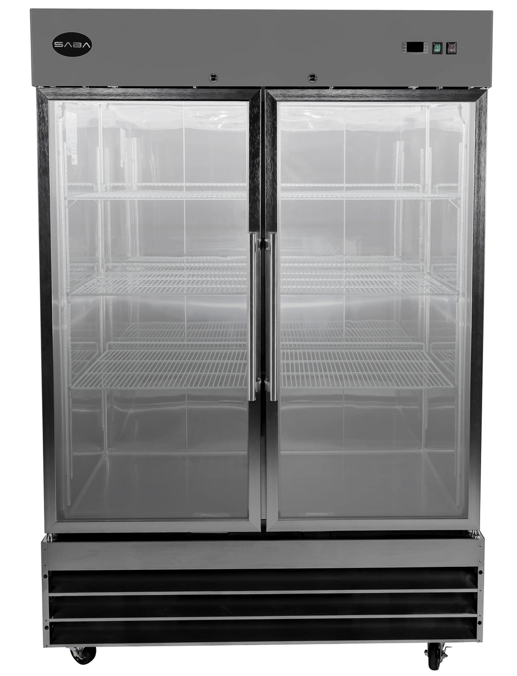 Heavy Duty Commercial 47 cu ft Stainless Steel Glass Door Reach-In Freezer (2 Door)