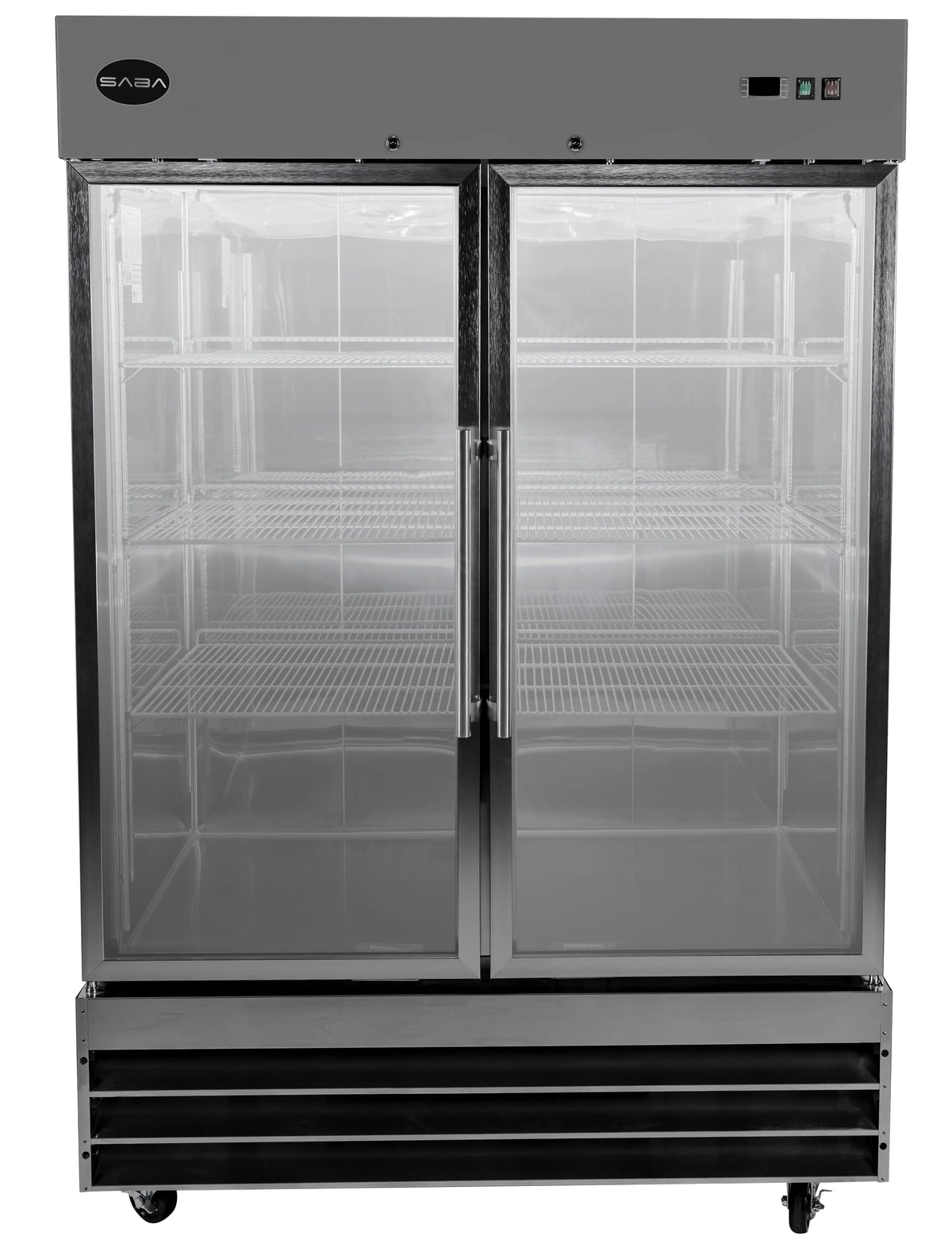 Heavy Duty Commercial 47 cu ft Stainless Steel Glass Door Reach-In Freezer (2 Door)