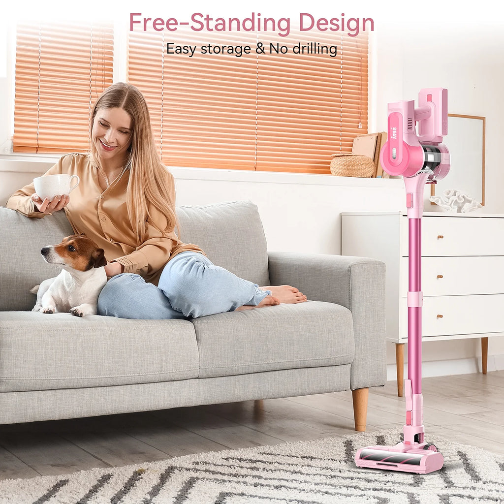 INSE Cordless Vacuum Cleaner, 6 in 1 Powerful Suction Stick ?Vacuum for Home Hardfloor Carpet Pet Hair, S11 Pro