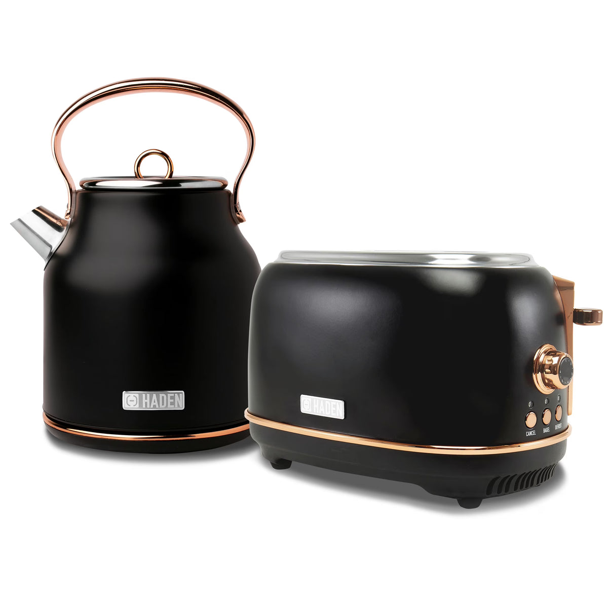 Haden Heritage 1.7 Liter Electric Kettle with 2 Slice Bread Toaster, White