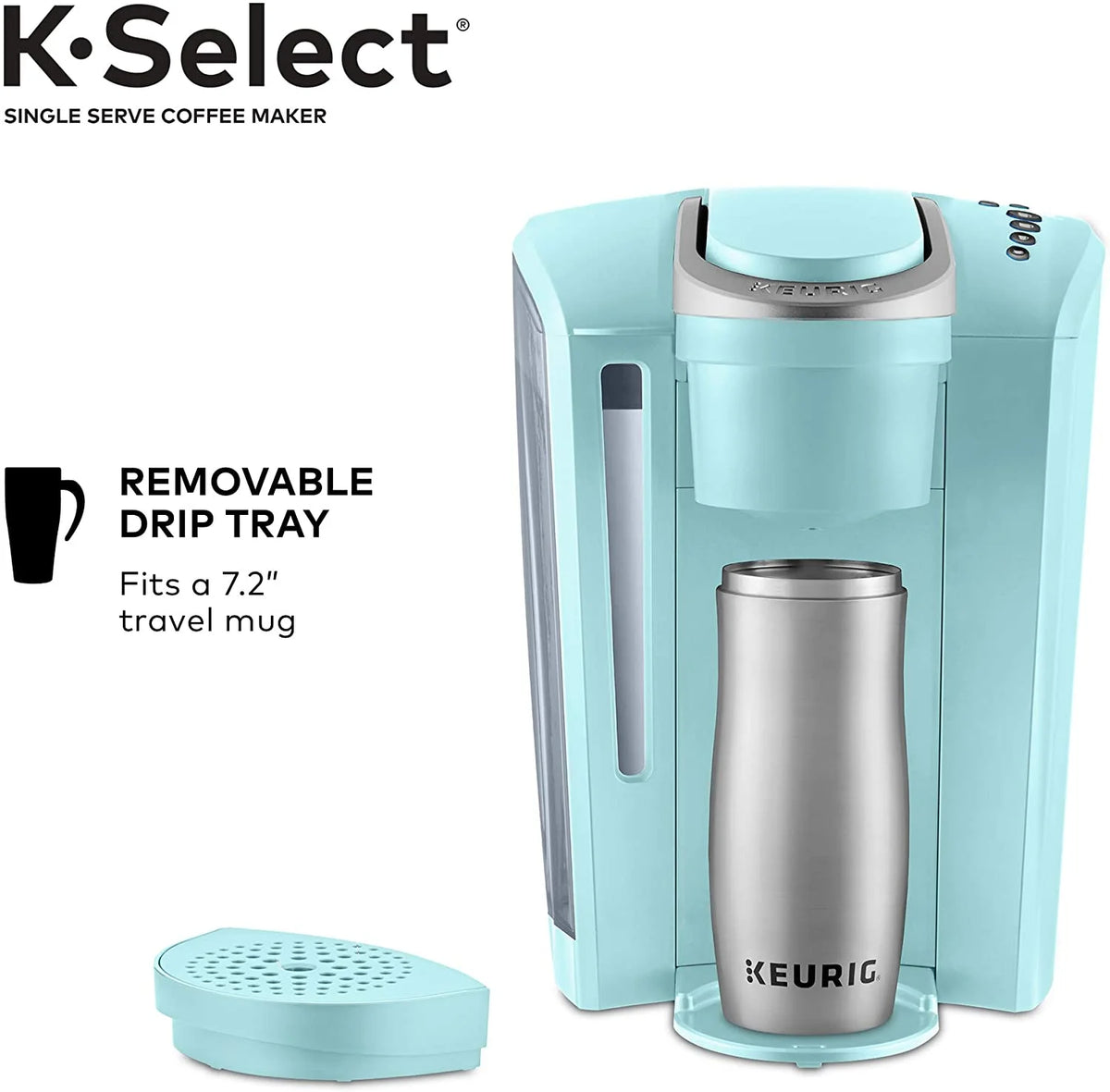 Keurig K-Select Coffee Maker, Single Serve K-Cup Pod Coffee Brewer, With Strength Control and Hot Water On Demand, Oasis