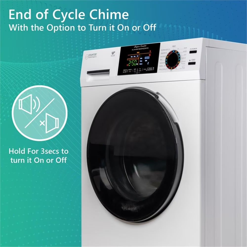 Equator Digital Touch 18 lbs Compact 110V Washer 1400 RPM 4 Memory & 16 Programs