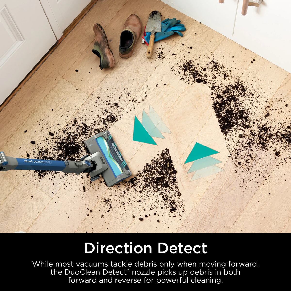 Shark PowerDetect Cordless Stick Vacuum, Multi-Surface, with DuoClean Detect Nozzle and MultiFLEX Wand, Up to 60 Mins Runtime, IP1250 Blue