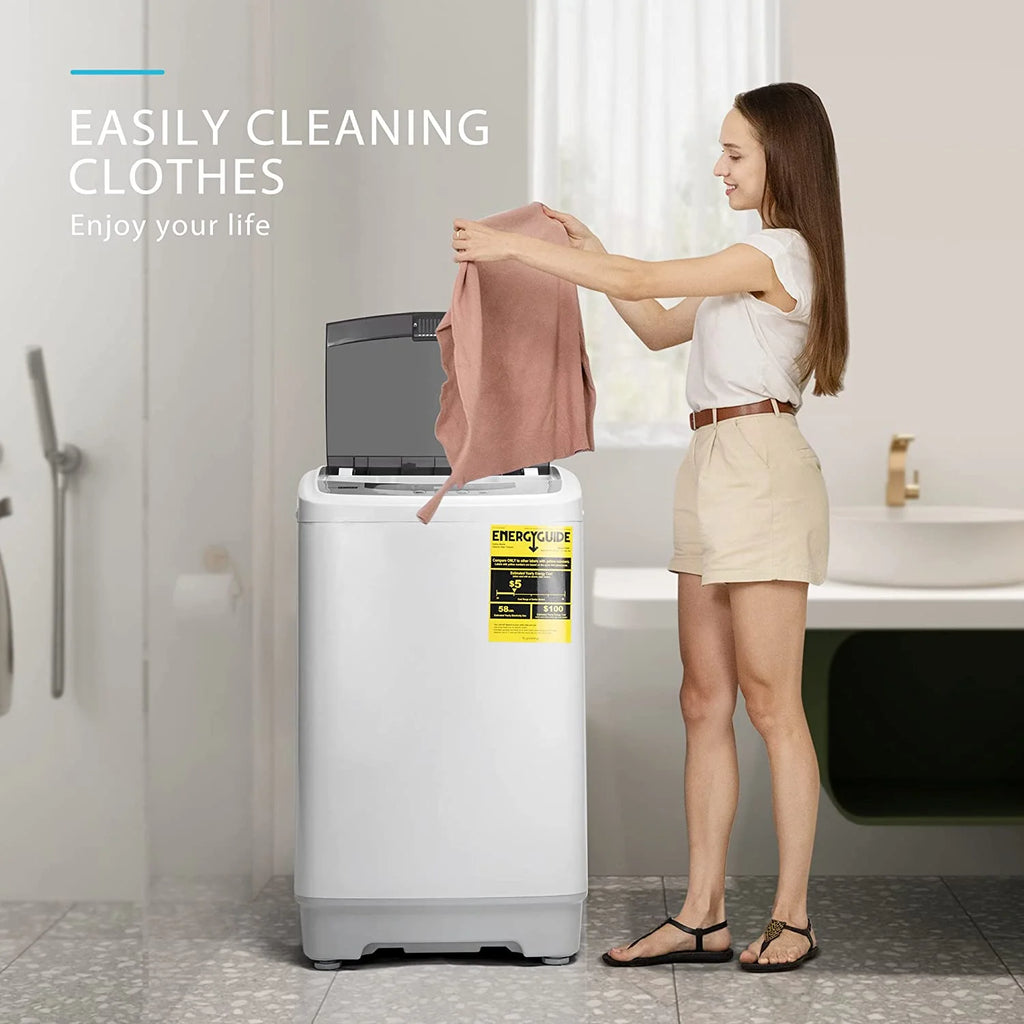 VIVOHOME Full-Automatic Washing Machine with Built in Drain Pump Spin Dryer, 1.32cu.ft 13 lbs Capacity