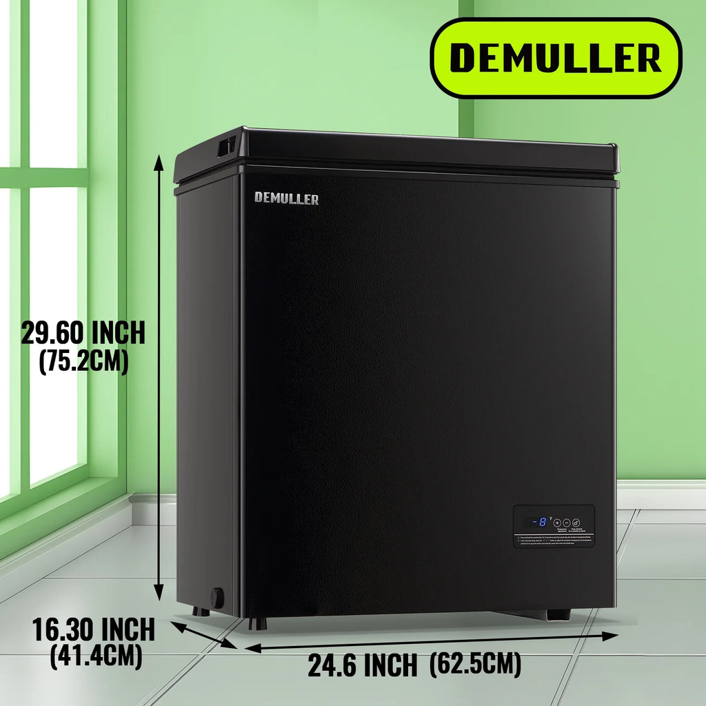 DEMULLER 4.0 Cu.ft Deep Chest Freezer Mini Freezers Top Open Door Rmovable Storage Baskets New Black
