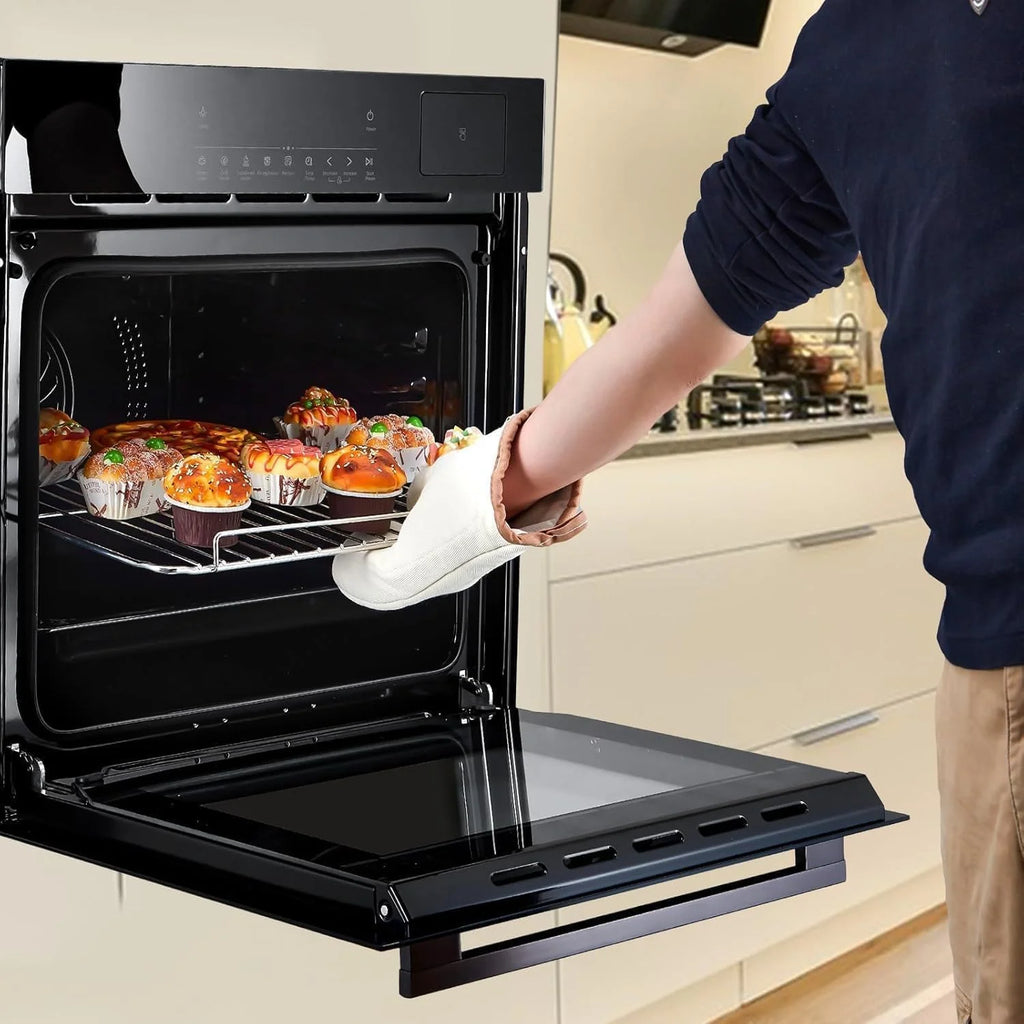 24" Built-In Electric Wall Oven with Air Fryer, 2.5 Cu.Ft Capacity, 8 Baking Modes & Steam Cooking