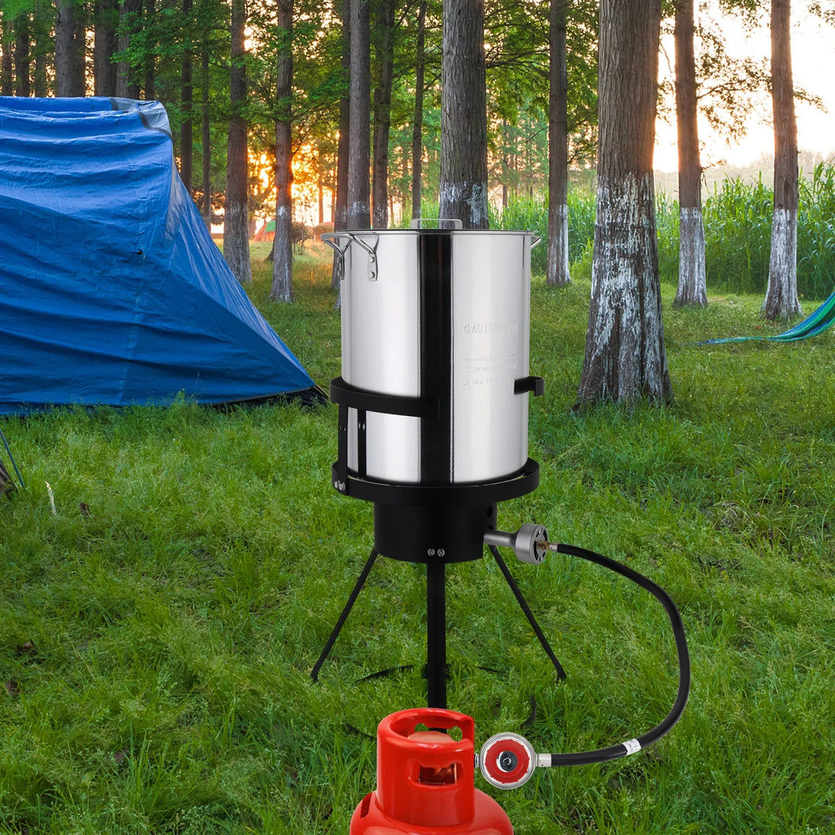 Ktaxon Propane Outdoor Fryer Aluminum Frying/Boiling Turkey Fryer Pot 30QT