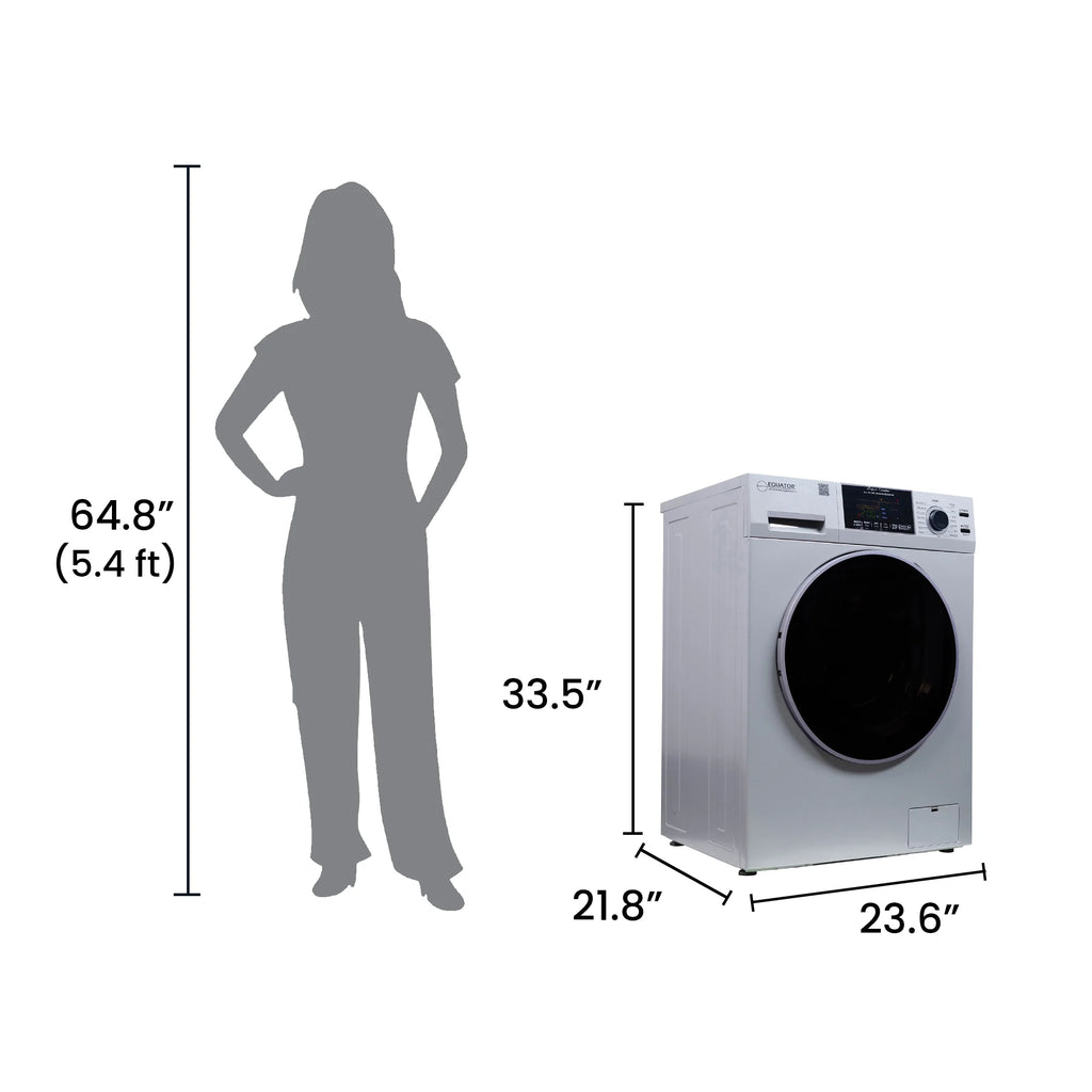 Equator 1.62 cu.ft./15 lbs All in One Combo Washer Dryer with Pet Cycle Silver