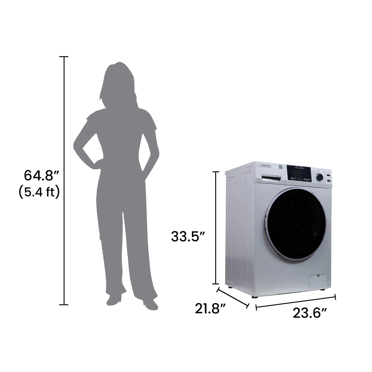 Equator 1.62 cu.ft./15 lbs All in One Combo Washer Dryer with Pet Cycle Silver