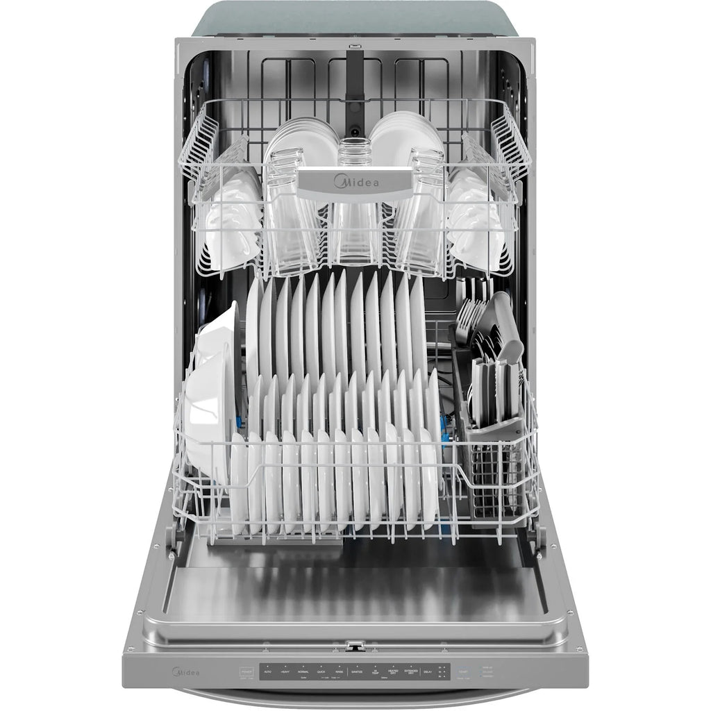 Midea 49 dBA Ultra-Quiet Dishwasher with Extended Dry, Stainless Steel