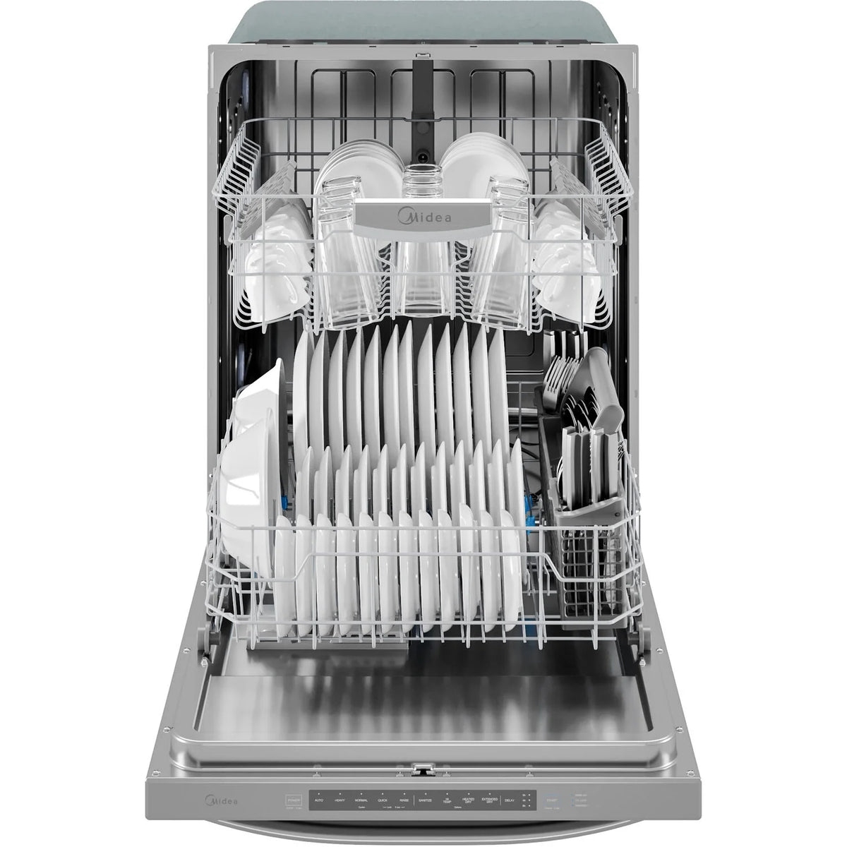 Midea 49 dBA Ultra-Quiet Dishwasher with Extended Dry, Stainless Steel