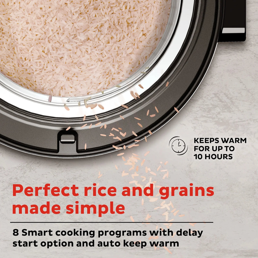 Instant 20-Cup Rice Cooker and Grain Multi-Cooker with 8 Cooking Presets and Carb Reducing Technology