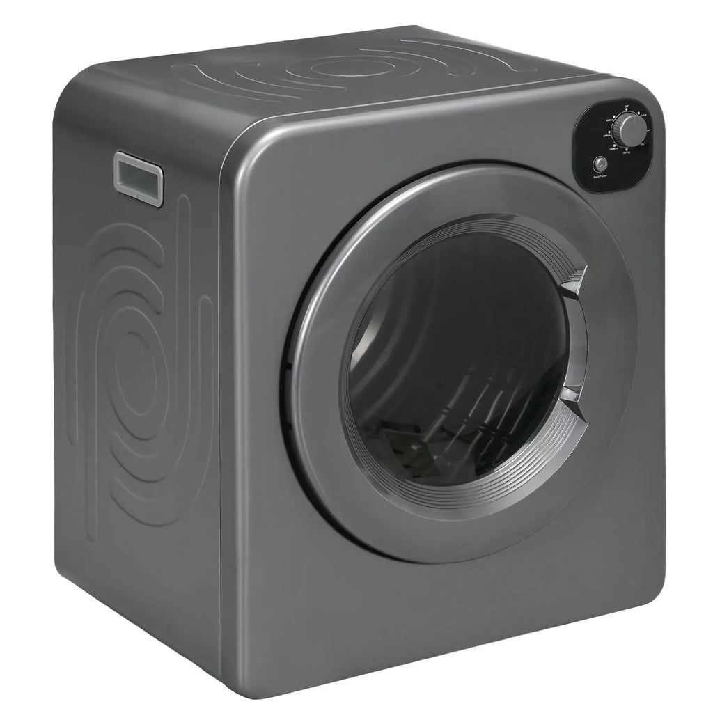 Resenkos Compact Laundry Dryer 1300W Portable Clothes Dryer with 3.2 cu.ft Stainless Steel Drum, Front Load Electric Dryer, Gray