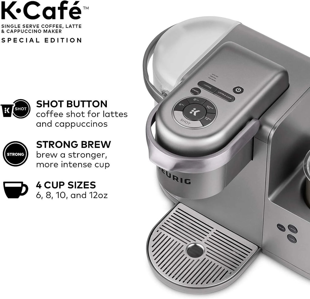 Keurig K-Cafe Special Edition Single-Serve Programmable Energy Efficient Button Controls K-Cup Pod Coffee, Latte, and Cappuccino Maker (Nickel)