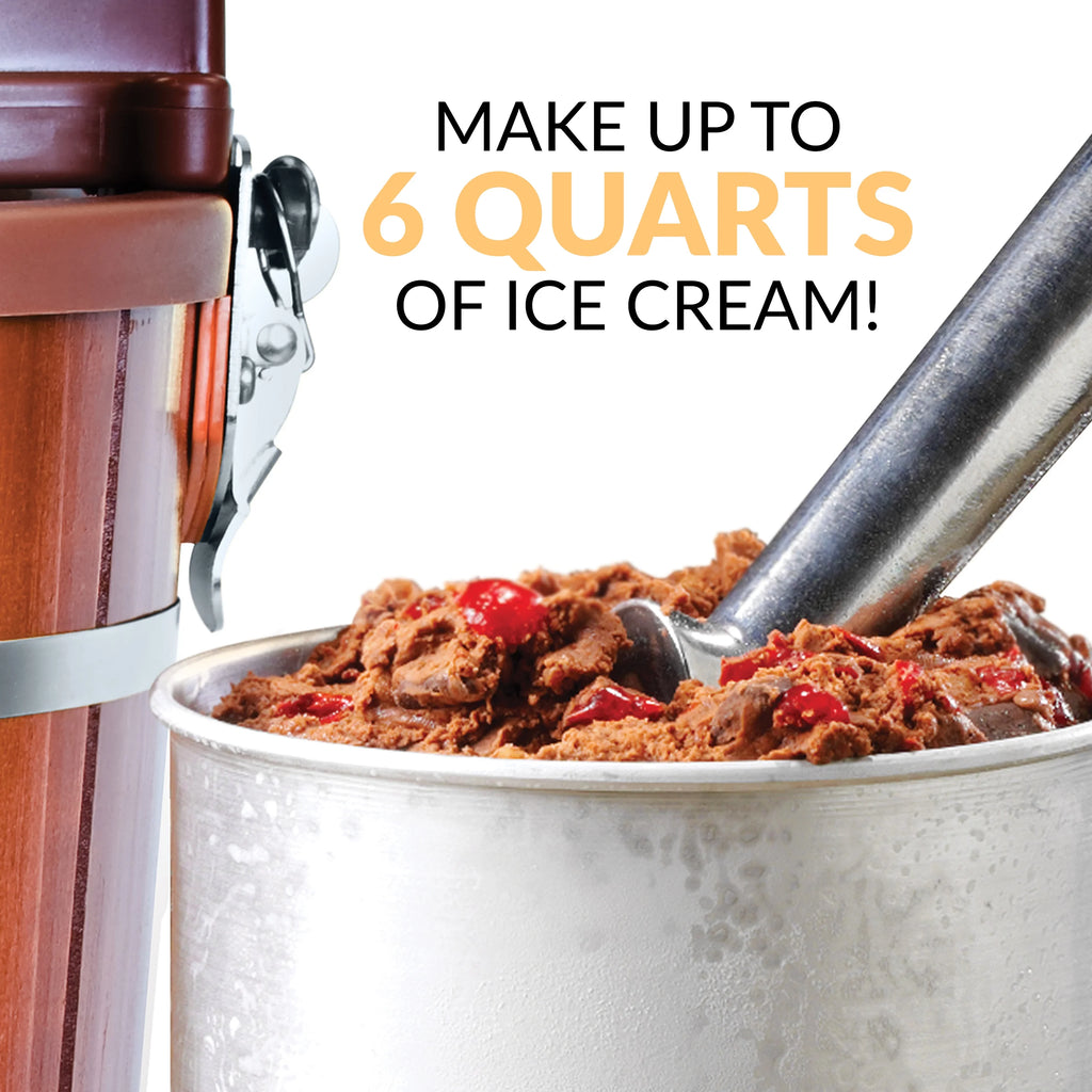Nostalgia 6-Quart Wood Bucket Ice Cream Maker